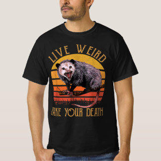 Levande Konstig Fånga din död Opossum fuktig katte T Shirt
