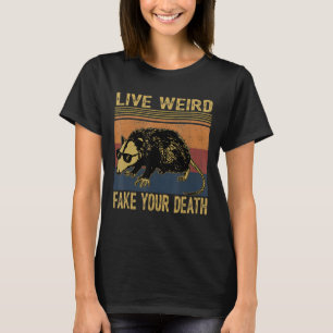 Levande Konstig Fånga din död Opossum fuktig katte T Shirt