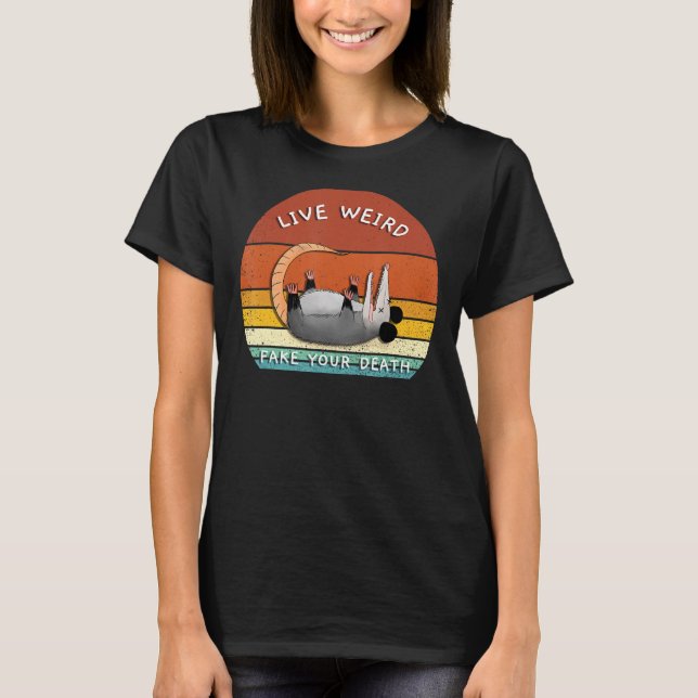 Levande Konstig Possum Funny Opossum Puns Sunset F T Shirt (Framsida)