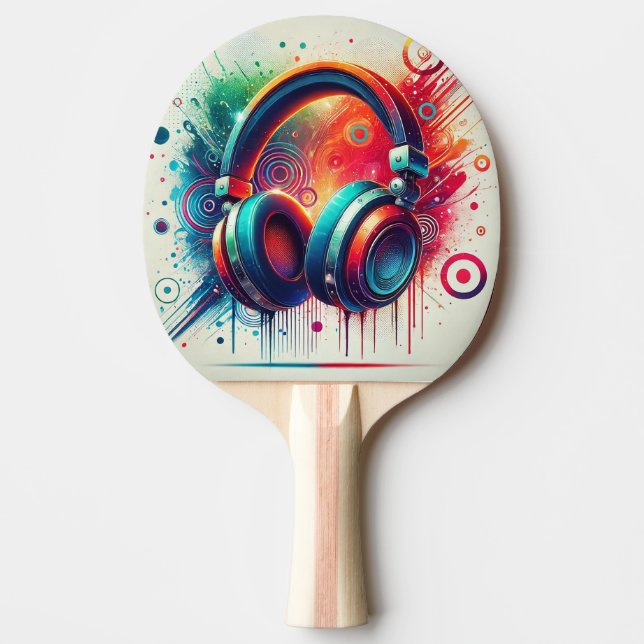 Levande konstnärliga hörlurar pingisracket (Framsidan)