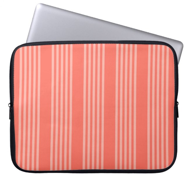 Levande korall fem rand mönster laptop fodral (Framsidan)