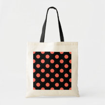 Levande korall polka dots på svart