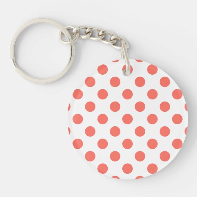 Levande korall polka dots på vitt (Framsidan)