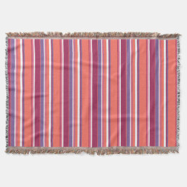 Levande korall, röd och violett rand filt