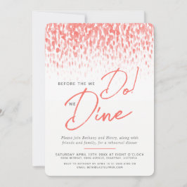 Levande korallstensfärgad repetitionsmiddag innan inbjudningar