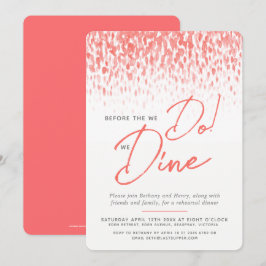 Levande korallstensfärgad repetitionsmiddag innan  inbjudningar