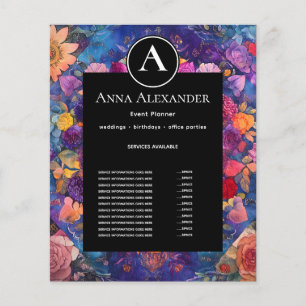 Levande kronblad Blommig Mandala-design Flygblad