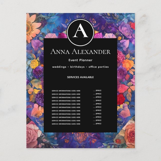 Levande kronblad | Blommig Mandala-design Flygblad (Framsidan)