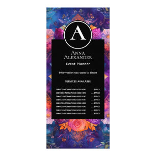 Levande kronblad Blommig Mandala-design Reklamkort