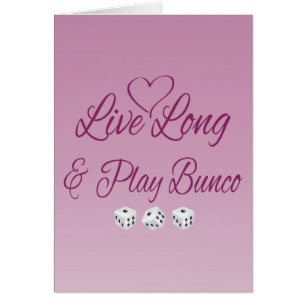 Levande långt och lek Bunco Hälsningskort