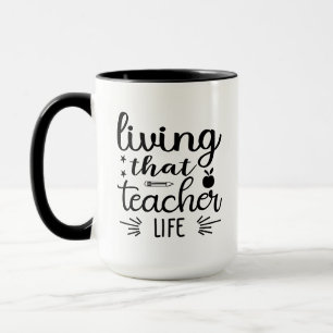 Levande Lärare Liv Wordart Mugg
