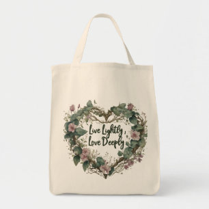Levande, lätt, Kärlek djupt Livsmedel, Tote Bag Tygkasse
