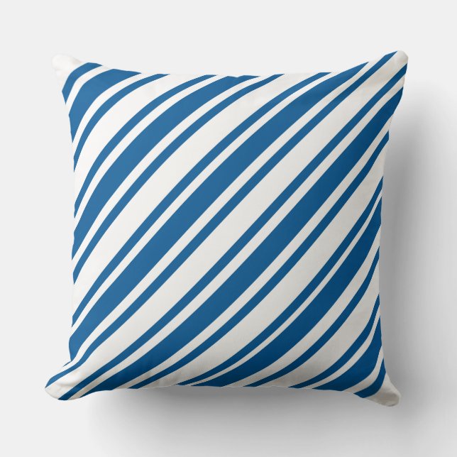 Levande Laugh Kärlek Blue/Black White Rand Pillow Kudde (Framsida)