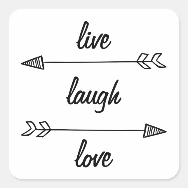 Levande, Laugh, Kärlek Sticker Fyrkantigt Klistermärke (Framsida)