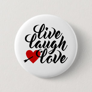 Levande Laugh Kärlek Valentine Calligraphy  PIN-k Knapp