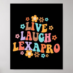 Levande Laugh Lexapro Groovy Mental Health Therapi Poster