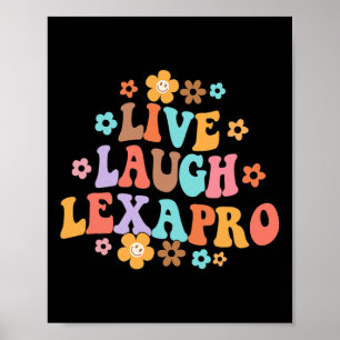 Levande Laugh Lexapro Groovy Mental Health Therapi Poster