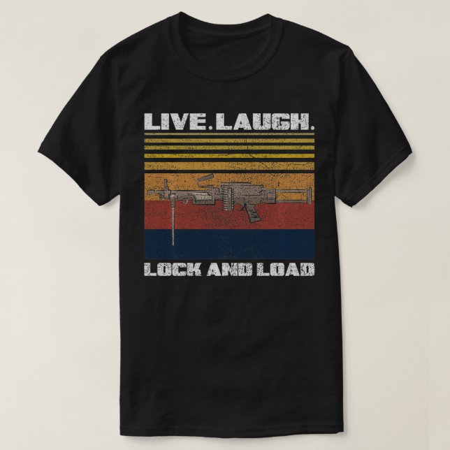 Levande Laugh Lock and Load Woman Gun Owner Gift p T Shirt (Design framsida)