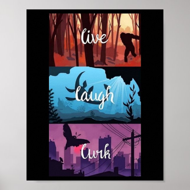 Levande, Laugh, Lurk Cryptid Stil Poster (Framsidan)
