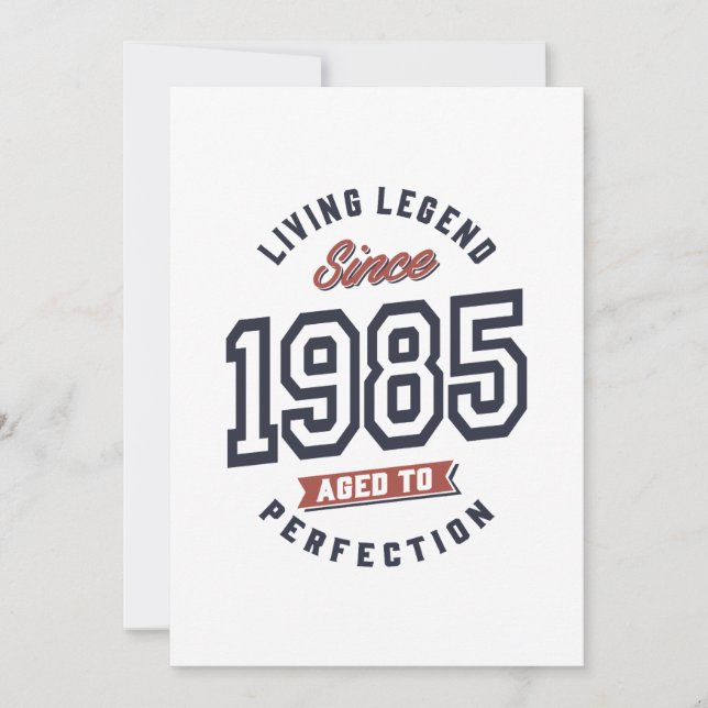 Levande Legend Sedan 1985 Födelsedagspresent Inbjudningar (Framsida)