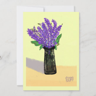 Levande lila blommor, naturinspirerad tack kort