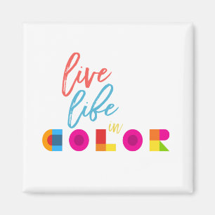 Levande liv i färgtypograficitationstecken magnet