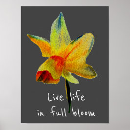 Levande liv i fullt bloom Gult Daffodil Vår Poster