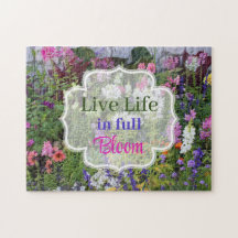 Levande liv i Fullt Bloom Wildblomme Jigszle Puzzl
