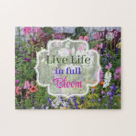 Levande liv i Fullt Bloom Wildblomme Jigszle Puzzl Pussel