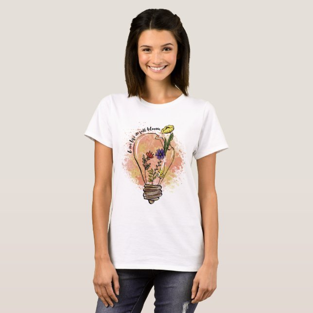 levande liv i fullt bloom Wildblomsoffert T Shirt (Hel framsida)