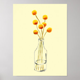 Levande liv i fullt blooms Gult Daffodil Vår Poster
