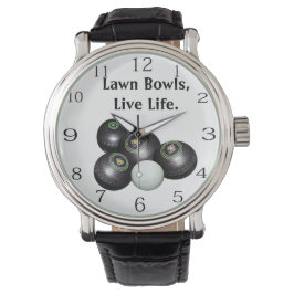 Levande liv och spela Gräsmatta Bowls. Armbandsur