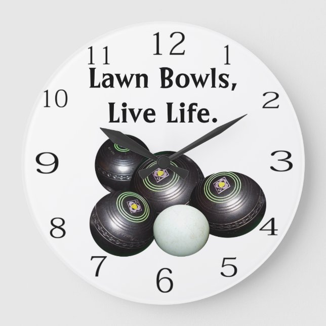 Levande liv och spela Gräsmatta Bowls. Stor Klocka (Framsida)