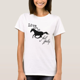 Levande liv på den fulla galopphästtshirten t-shirt