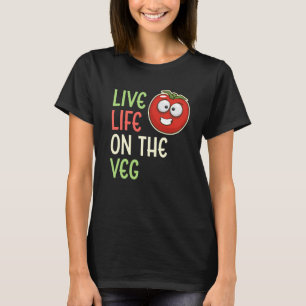 Levande liv på Veg Vegetable Tomato Vegan Lifest T Shirt