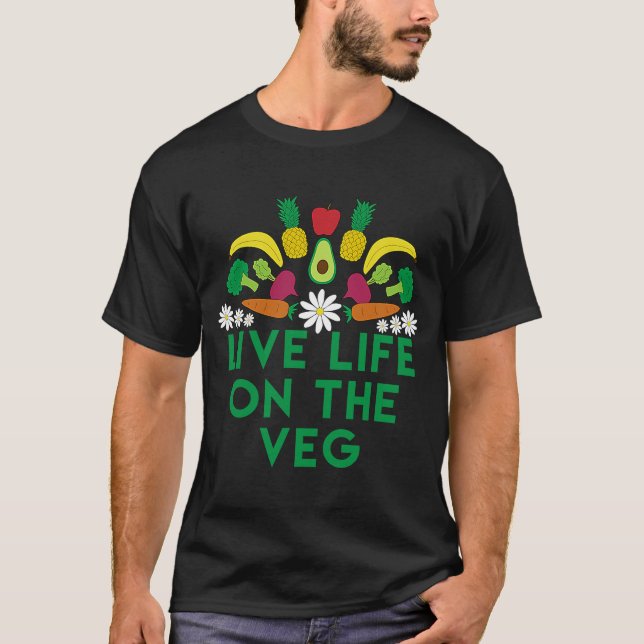 Levande liv på Veg Vegetarian Vegan Raw Food T Shirt (Framsida)