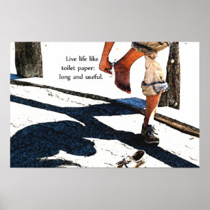 Levande liv som Pappert med toalett Poster