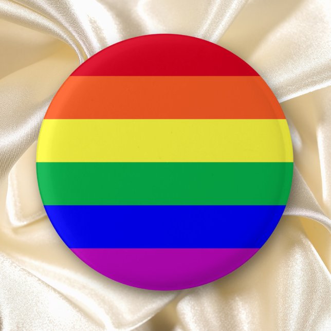 Levande livfärgad regnbågsrandig HBTQ-fana Knapp (Skapare uppladdad)