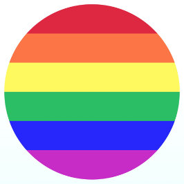 Levande livfärgad regnbågsrandig HBTQ-fana Runt Klistermärke