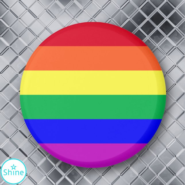 Levande livfulla färg regnbågsränder Gay Pride-fla Magnet (Skapare uppladdad)