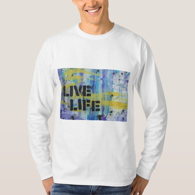 Levande livstidsgraffiti-bakgrund t shirt (Framsida)