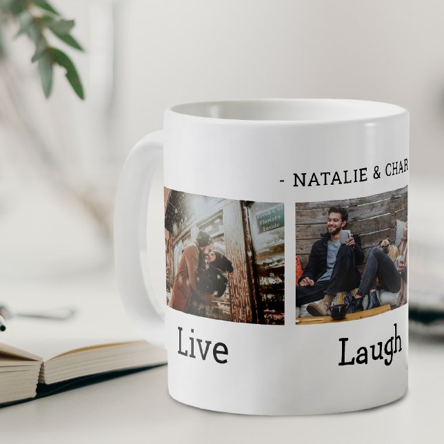 Levande Löj Kära Fotokollage Kaffemugg (Skapare uppladdad)