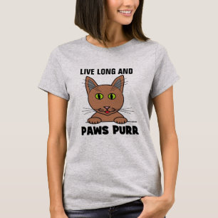Levande Long och TASS PURR Funny Cat T Shirt