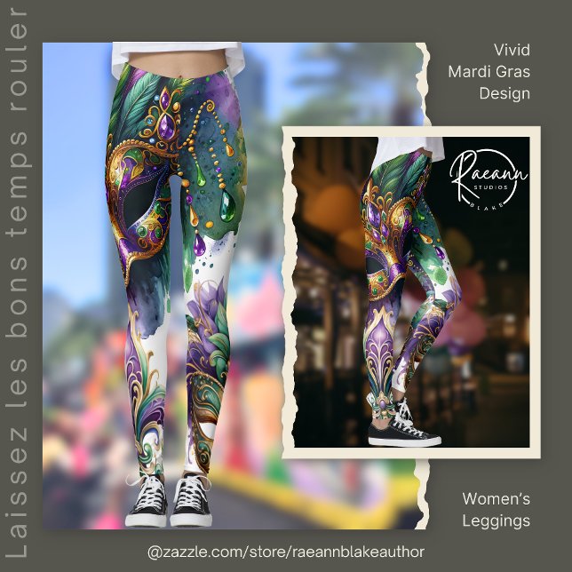 Levande Mardi Gras-design Damstrumpbyxor  Leggings (Skapare uppladdad)