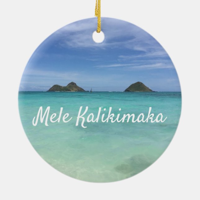 Levande med Aloha Hawaii Ceramic Ornament (Baksidan)
