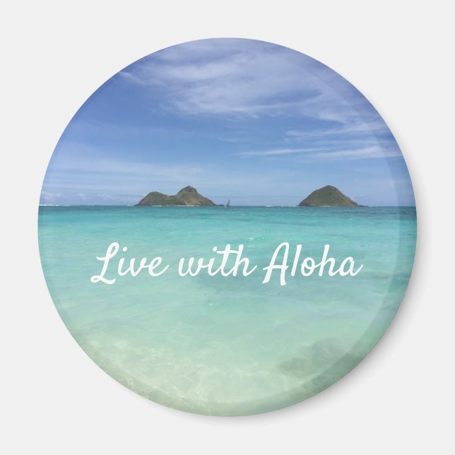 Levande med Aloha Hawaii Magnet (Framsidan)