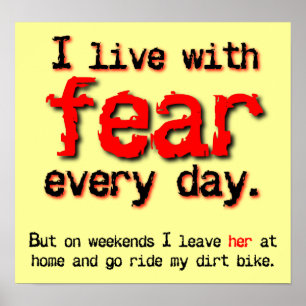 Levande med rädd Dirt Bike Motocross Poster