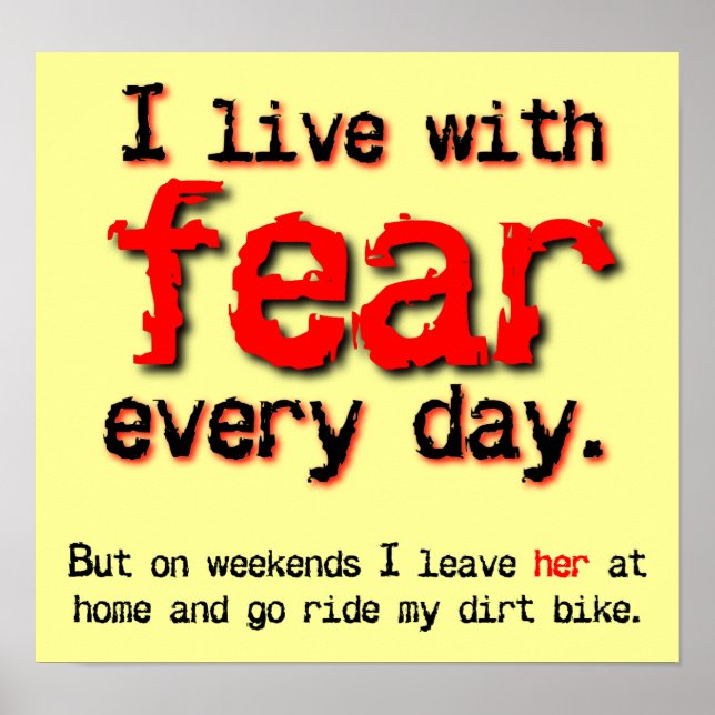 Levande med rädd Dirt Bike Motocross Poster (Framsidan)