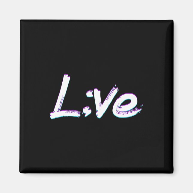 Levande medvetenhet om suicide Prevention Semicolo Magnet (Framsidan)