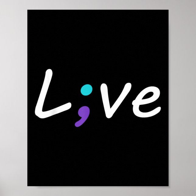 Levande medvetenhet om suicide Prevention Semicolo Poster (Framsidan)